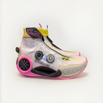 Li-Ning WOW X Infinity Test R2 Standard White/Yellow Athletic Shoe Women Size 8