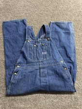 Big Smith Bib Overalls Carpenter Farmer Denim Blue Jeans USA Men's 36x28 Vintage