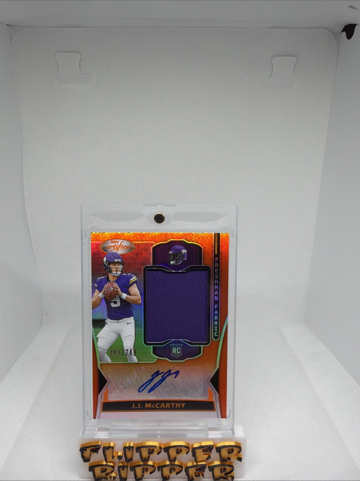JJ McCarthy Panini Certified Freshman Fabric Mirror Signatures #FMSJMY Orange