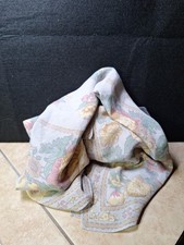 Vintage Liz Claiborne Silk Scarf Pastel Floral Print 1980s Style 30" Square