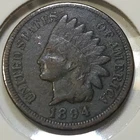 1894 Indian Head Cent - F/VF Details **Semi-Key: 16,752,132 Minted**