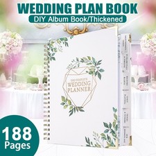 188 Pages Wedding Planner Book with Organizer, 6 Tabs, Hardcover, 9.5" X 11.4"