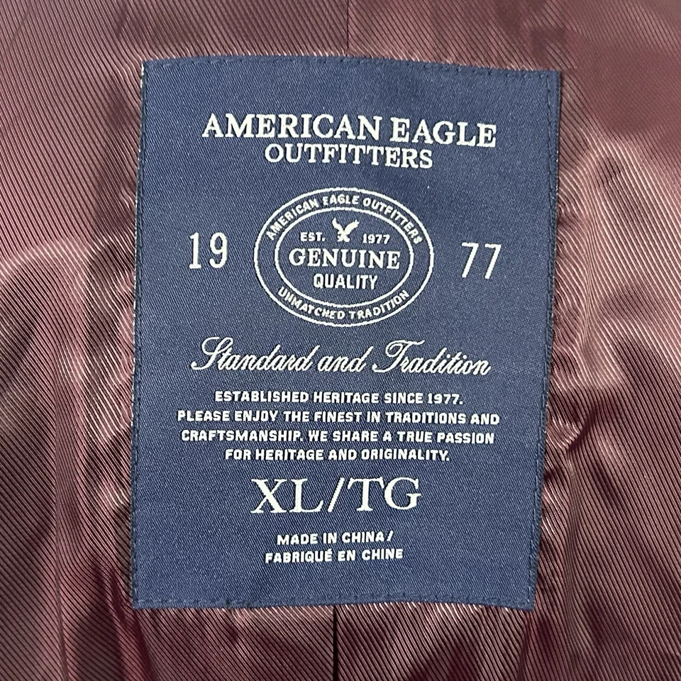 Спортивное пальто American Eagle Outfitters XL темно-синее на двух пуговицах из полимерной смеси - Изображение 3 из 4