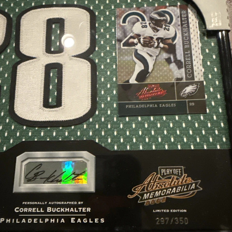 2002 Playoff Absolute Memorabilia Correll Buckhalter Signing Bonus 8x10 Auto 350 - Image 2 of 2