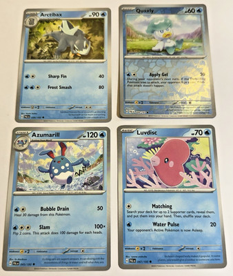 Pokemon Water Lot - 1 Rholo + 3 Base - Paldea Evolved - NM