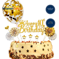 Cake Topper Happy Birthday 40 Glitzer Gold Tortendeko FüR Geburtstagsfeier