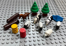 Thomas  Friends Capsule Plarail Accessories Sheep Trees Cow Barrels Lot Tomy