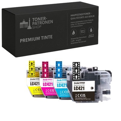 Patronen für Brother LC-421 LC421 XL DCP-J 1050DW 1140DW 1800DW MFC-J 1010DW