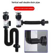 Universal Sink Drain Pipe Anti Odor Flexible Wash Basin Trap Kitchen Bathroom