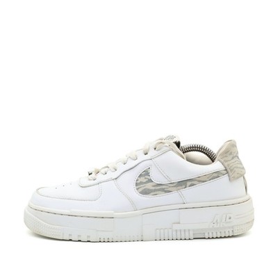 Nike Damen Air Force 1 Shadow Schuh Weiß/Grau Leder Low-Top Schaft Sneaker EU 38