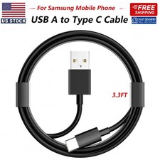 Car Charging Cable USB A to USB C Type C Charger Cord 3.3FT Black for Galaxy