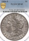 1884-S $1 PCGS XF45 Morgan Silver Dollar San Francisco Semi-Key Circulated