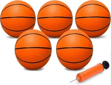 9" Mini Basketball for Indoor Mini Basketball Hoop, 5 Pack Replacement Basketbal