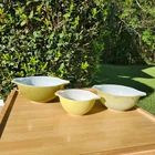 Pyrex VTG Verde Green Cinderella Nesting Mixing Bowls 441, 442 & 443 - Set Of 3