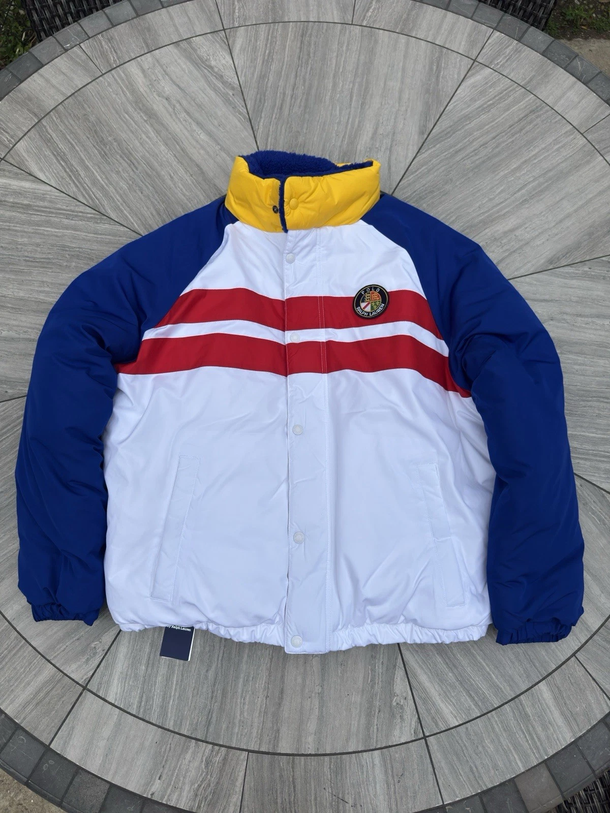 Polo Ralph Lauren Sun Valley Colorblock Sherpa Full Zip Puffer Jacket M - product detail image 2