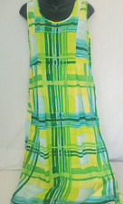 Jam’s World Size Small Green Blue Plaid Print Tank Maxi Dress USA Made