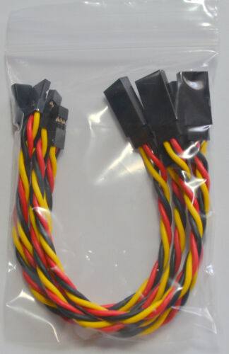 (5) JR / Hitec Servo Extension Leads with 15CM Heavy Duty Twisted 20awg Wire - Picture 4 of 4
