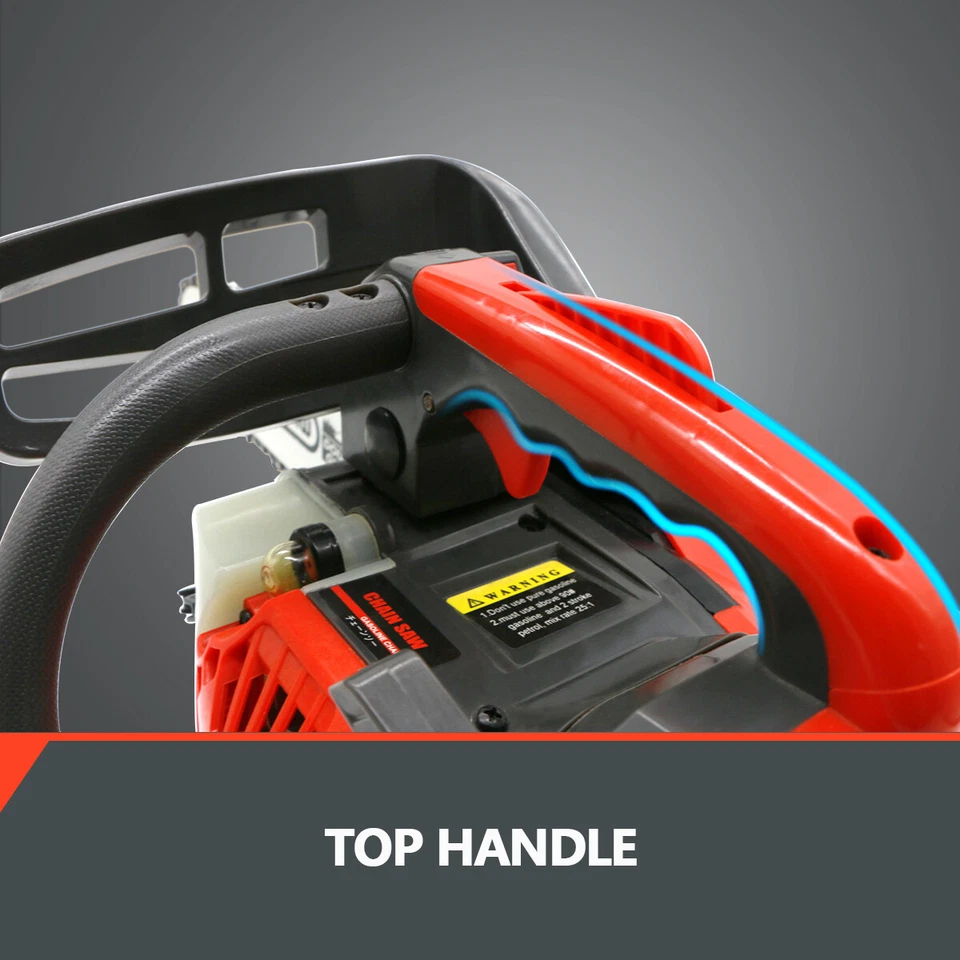 1000W 25.4CC Mini Gasoline Chainsaw 2-Stroke Top Handle Petrol Chainsaw 12'' Bar - Image 4 of 4
