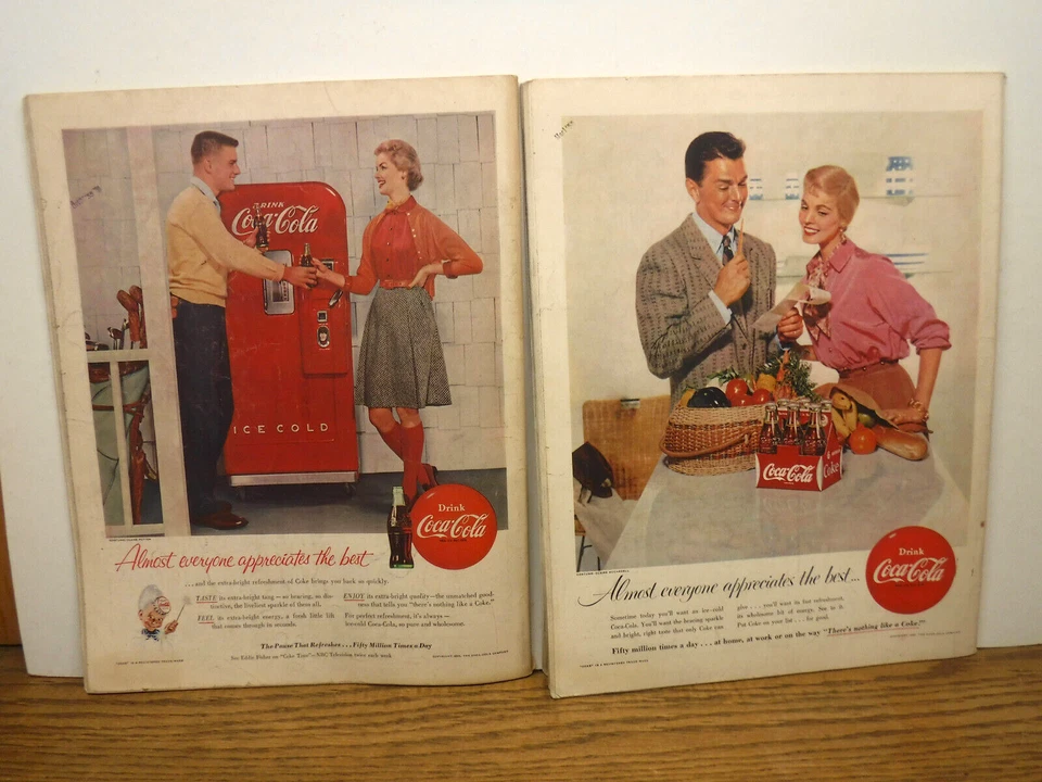 Lot of 3 Saturday Evening Post 1950's magazines all Coca-Cola Coke back covers - Image 3 of 4