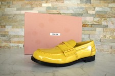 MIU MIU EU 41 Slipper Mokassins Halbschuhe Lackleder gelb sole NEU ehem UVP 890€