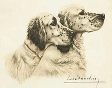 Leon Danchin English Setters Print 11 x 14