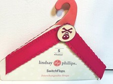 BNWT LINDSAY PHILLIPS SWITCHFLOPS HOT PINK RUFFLE W/ SKULL -ELEANOR- SIZE SMALL