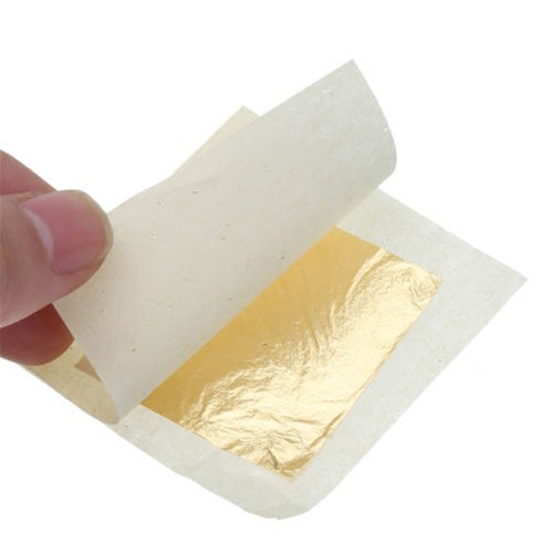 30pz Fogli di Carta Foglia Oro Foglio Oro 4,33x4,33cm Carrello 24K Libretto Arte Artigianato Spa - Foto 7 di 15