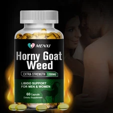 MENXI Horny Goat Weed with Maca Root Capsule 1200mg For Men Women Energy Support