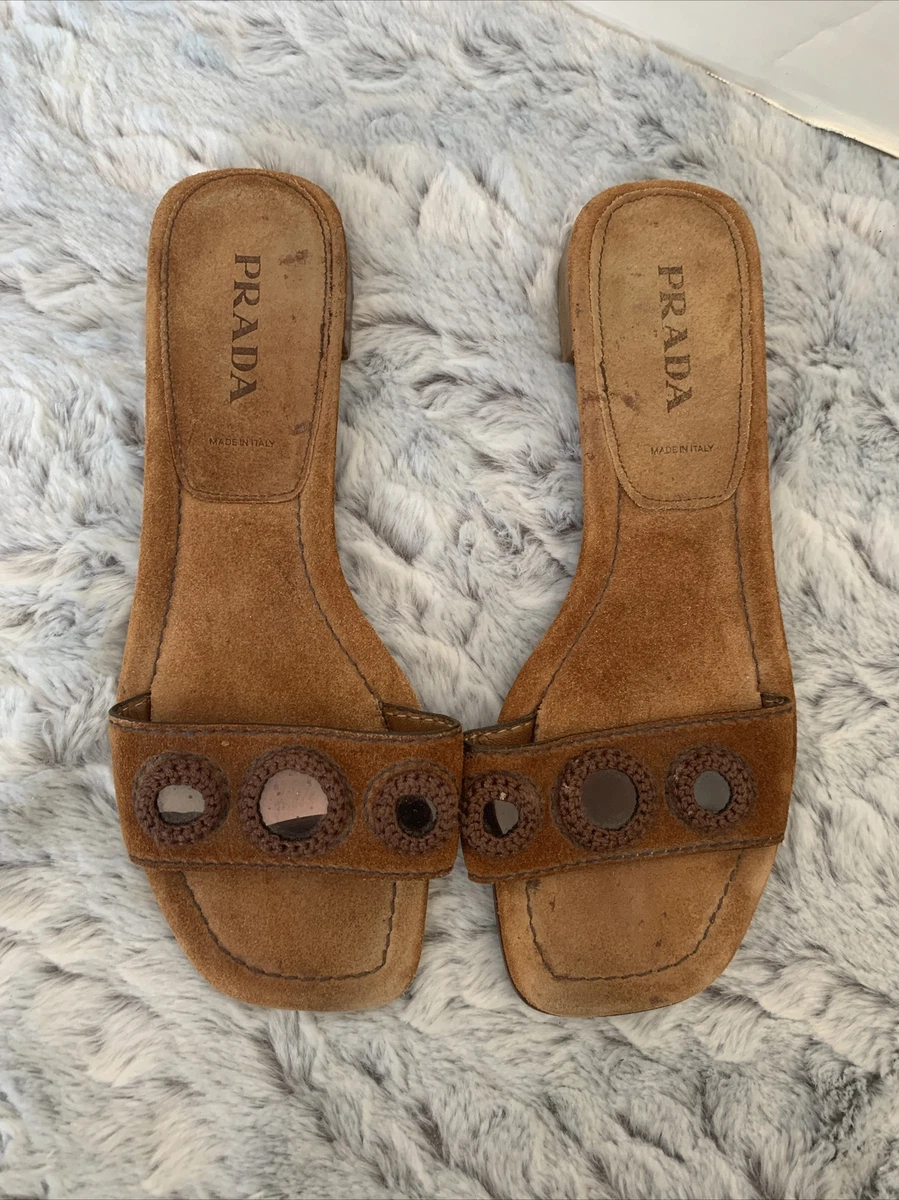 Prada suede sandals sale