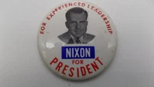 "Nixon For President" Pinback Button President Political Campaign 1972? 3-1/2"