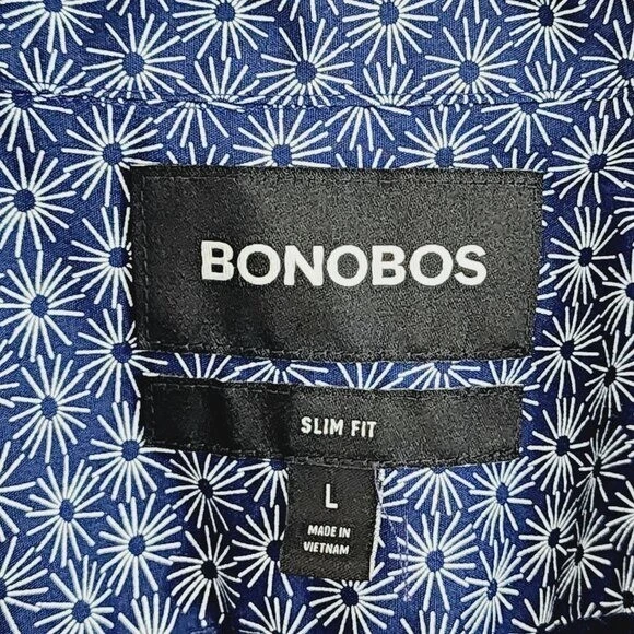 Bonobos 修身纽扣长袖正装衬衫印花 L 1085 — 第 4/4 张图片
