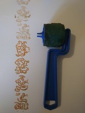 Vintage 80s Hallmark Cards Rubber Rolling Stamper Mice Playing with Cheese Retro