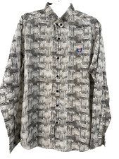 Tommy Hilfiger SH Fashion Black and White Pattern Button Down Shirt Men's Sz XL