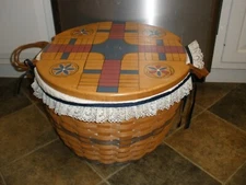 Longaberger 1991 J.W. Corn Basket Combo with RARE Gameboard Lid by Basket Access
