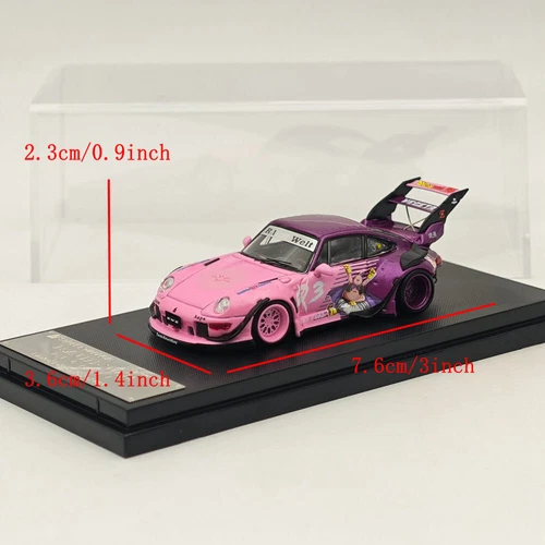 SW 1:64 Dragon Ball RWB 993 911 Racing Sport Modell Diecast Metall Auto pink - Bild 6 von 7