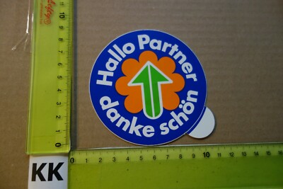Alter Aufkleber Verkehrssicherheit HALLO PARTNER danke schön (KD)
