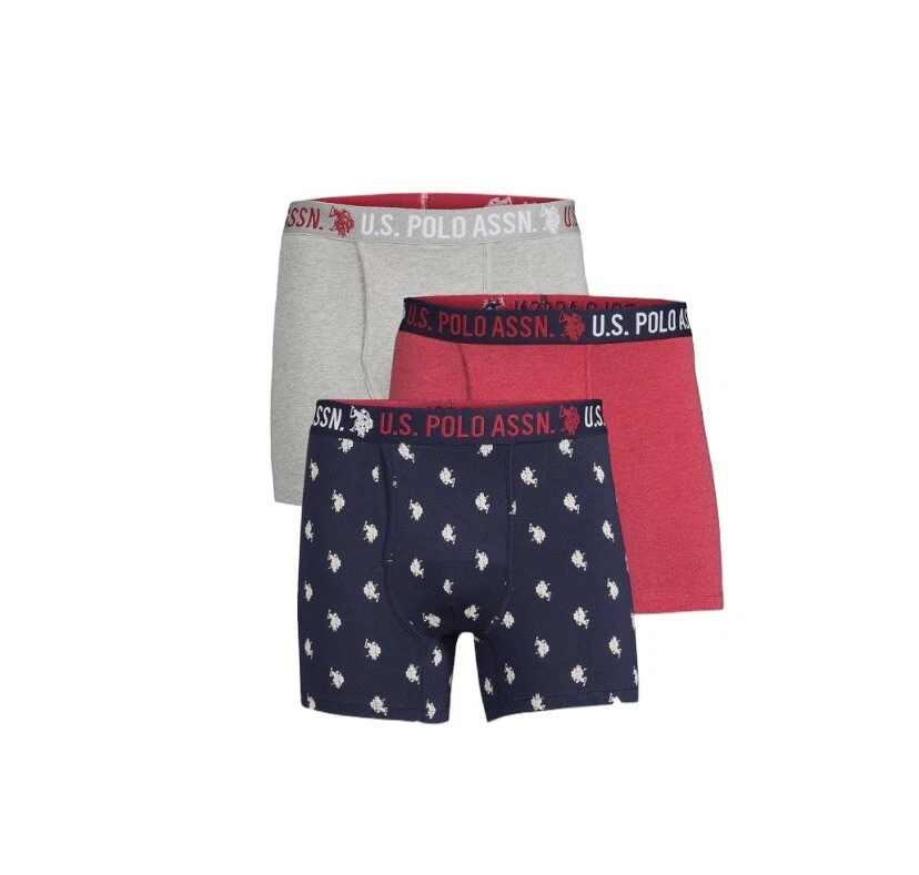 U.S. Polo Assn Men's Cotton Stretch Short Leg Boxer Briefs Stretch 3Pack 2XL