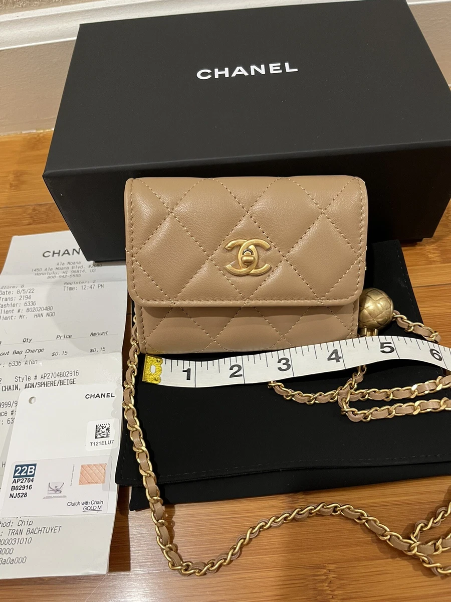 CHANEL, Bags, Chanel Clutch With Pearl Chain