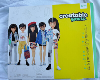 NEW Mattel Creatable World Deluxe Character Kit DC-073 Straight Black Hair