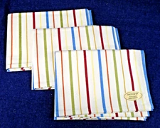 3 Park Designs Paisley Cheerful Striped 100% Cotton Tea Kitchen Towels 19x27"
