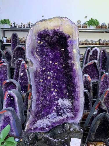 175,5LB Coppia Cristalli di Ametista Naturale Chiesa Cattedrale Geode Minerale Specime - Foto 3 di 5
