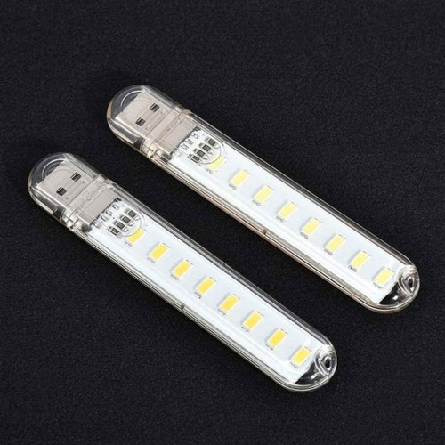 8Pcs 8Led USB Plug Strip Light Mini Book Lamp Night Lights Emergency Light USA - Picture 11 of 14