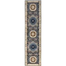 2'5"x9'10" Gray Soft Wool Mamluk Dynasty Hand Knotted Runner 200 KPSI Rug G86749