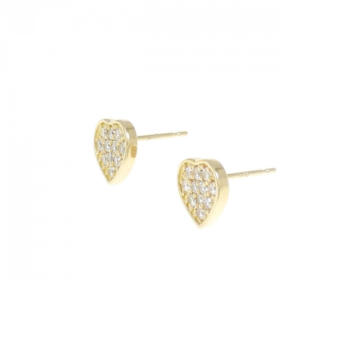 Authentic K18YG Heart Diamond Earrings 0.30CT #270-003-807-9587 | eBay
