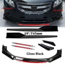 For 2008 Honda Accord Front Bumper Lip Spoiler Splitter Rear Lip Side Skirt Body