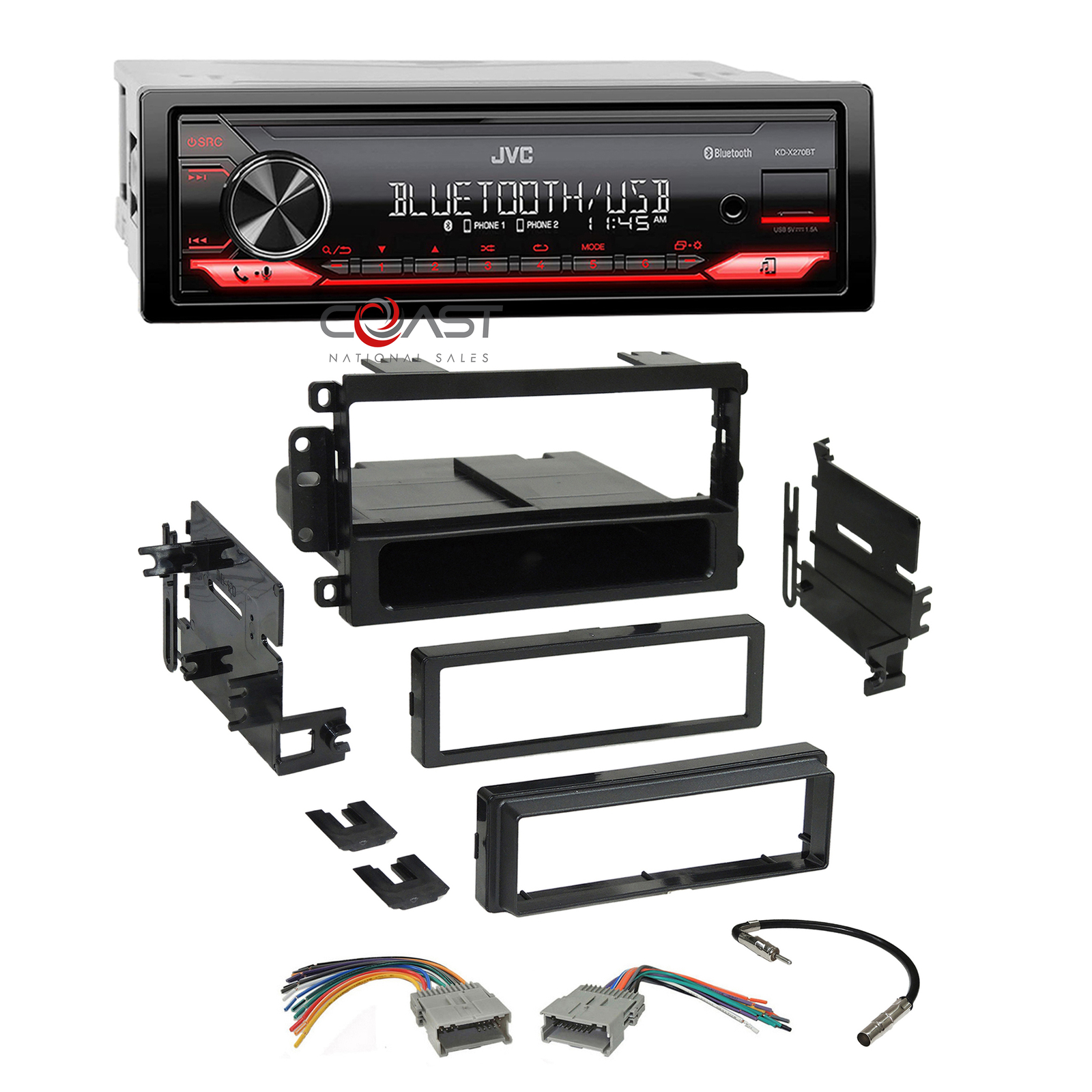 JVC Din Media Bluetooth USB Stereo Dash Kit Harness for 1992+ Chevy GMC  Pontiac | eBay