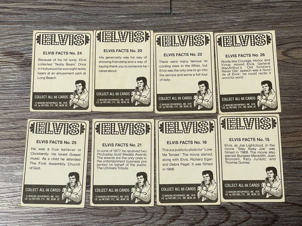 1978 ELVIS PRESLEY Trading Cards BOXCAR ENTERPRISES FACTORS LOT OF
