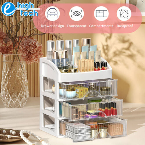 Large Capacity Make Up Storage Drawers Beauty Box Desk Cosmetic Vanity Organizer