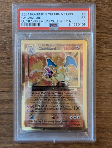 2021 Pokemon Celebrations PSA 1 Charizard #4 Metal Gold UPC Ultra Premium POOR