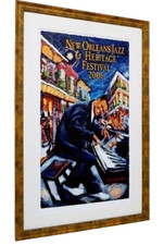 Jazz Fest Michalopoulos Poster - Fats Domino - Signed Numbered Framed 2006 